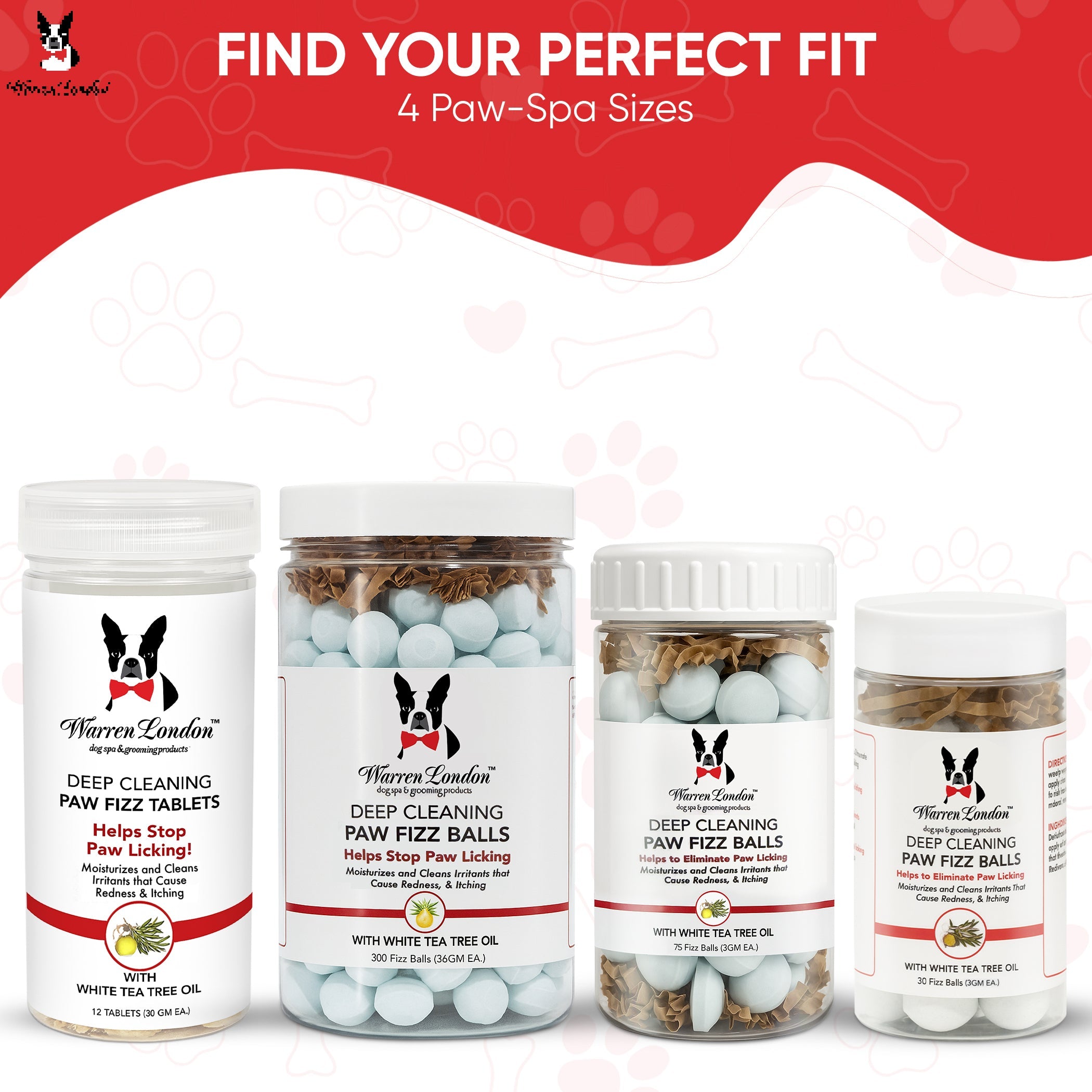 Deep Cleaning Paw Fizz Tablets - Soothes Itchy, Irritated Paws