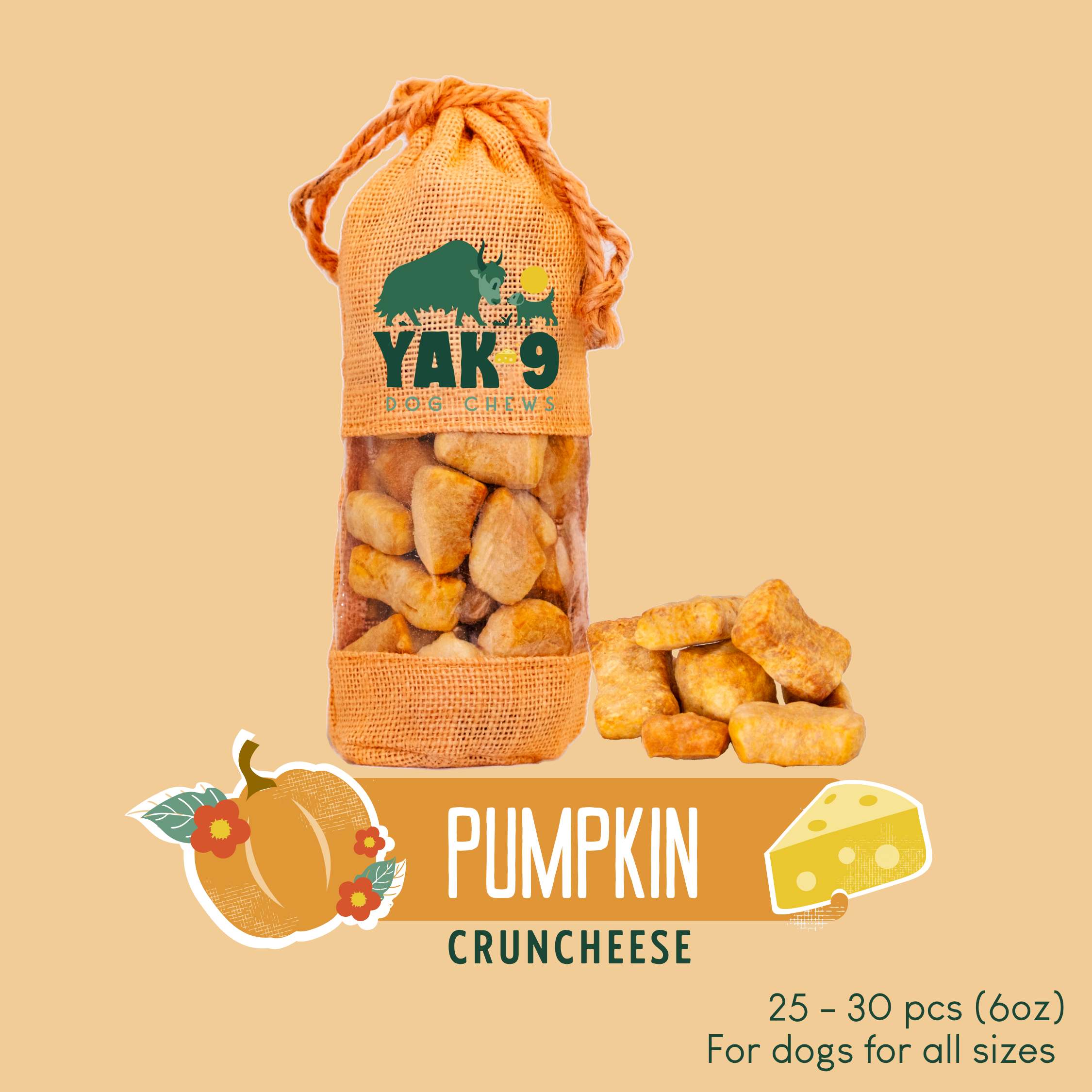 Pumpkin Cheese Chews for Dogs